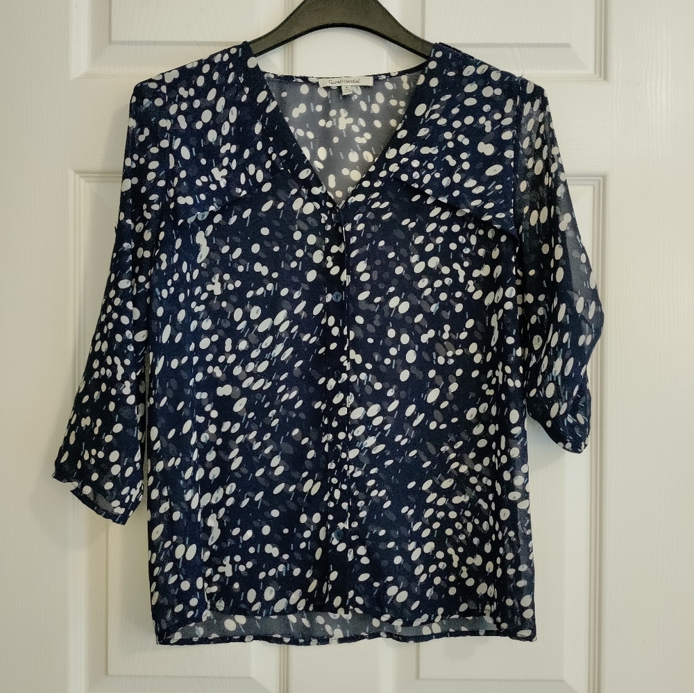 QUINTESSENTIAL Misses size S 3/4 sleeve sheer top